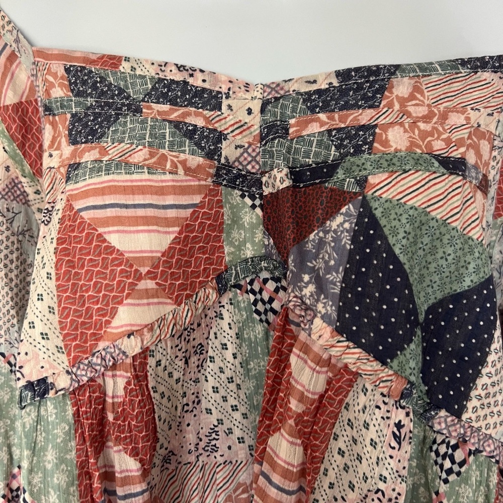 American Eagle Patchwork Off-Shoulder Peasant Top… - image 3